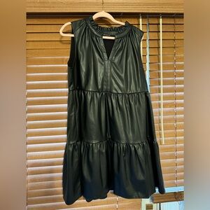 Leather sleeveless dress